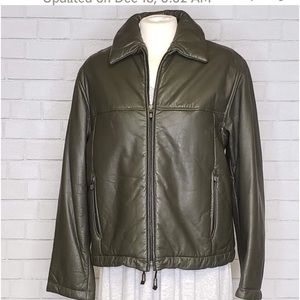 identify | Saks 5th Ave 100% Leather Bomber Jacket